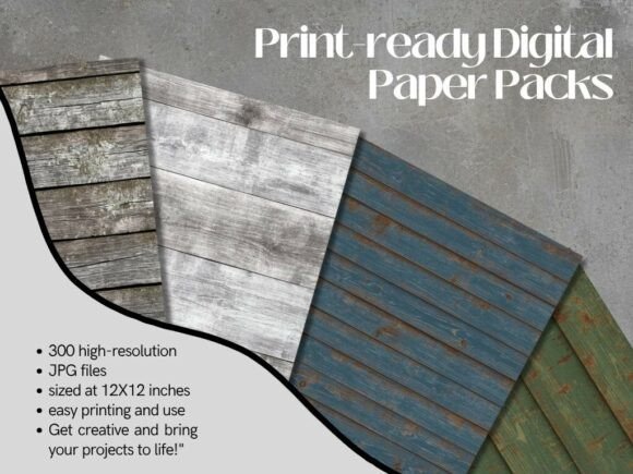 Download Rustic Weathered Wood Digital Paper Pack - Weathered wood digital paper Collection