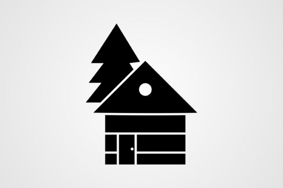 Download Wood Cabin Glyph Icon - Wood cabin Collection