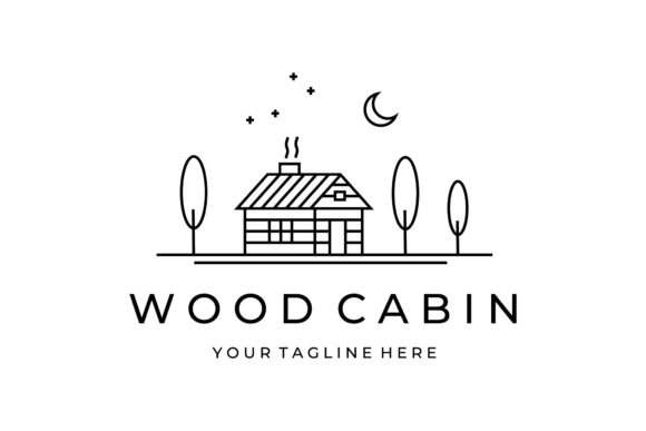 Download Wood Cabin Logo  Line Art Logo Icon - Wood cabin Collection