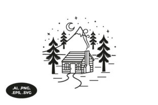Download Mountain Wood Cabin Illustration - Wood cabin Collection