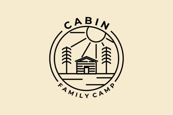 Download Wood Cabin Line Art Minimalist Vector - Wood cabin Collection