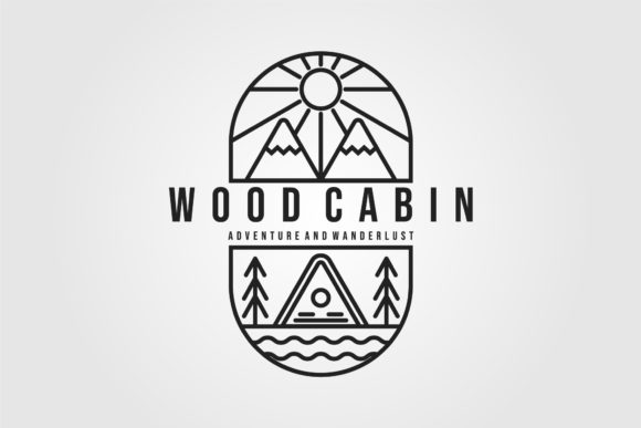 Download Wood Cabin or Cottage Line Art Minimalis - Wood cabin Collection
