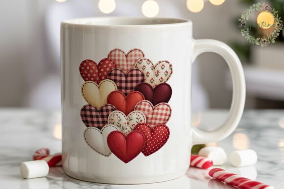 Download Rustic Hearts Fabric Sublimation Design - Premium Resources