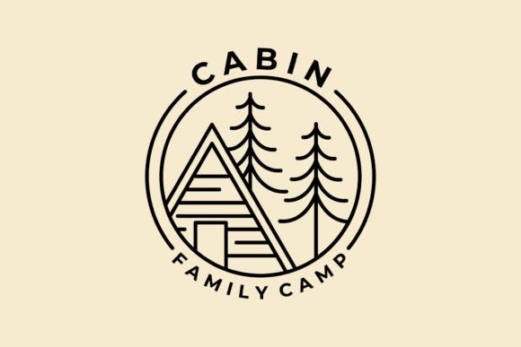Download Wood Cabin Line Art Minimalist Logo Icon - Wood cabin Collection
