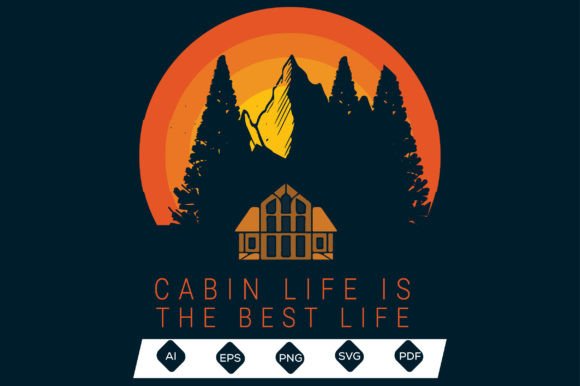 Download Wood Cabin T-shirt Design  for Print - Wood cabin Collection