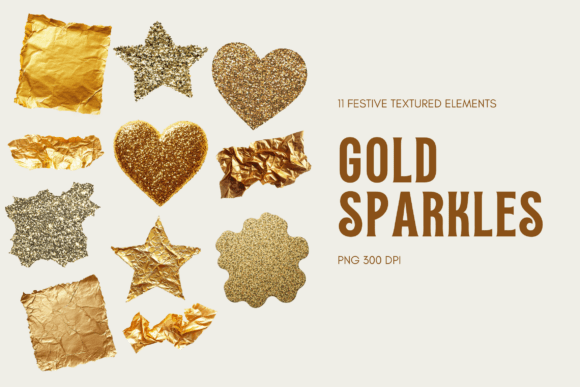 Download Festive Gold Sparkles - Premium Bundle